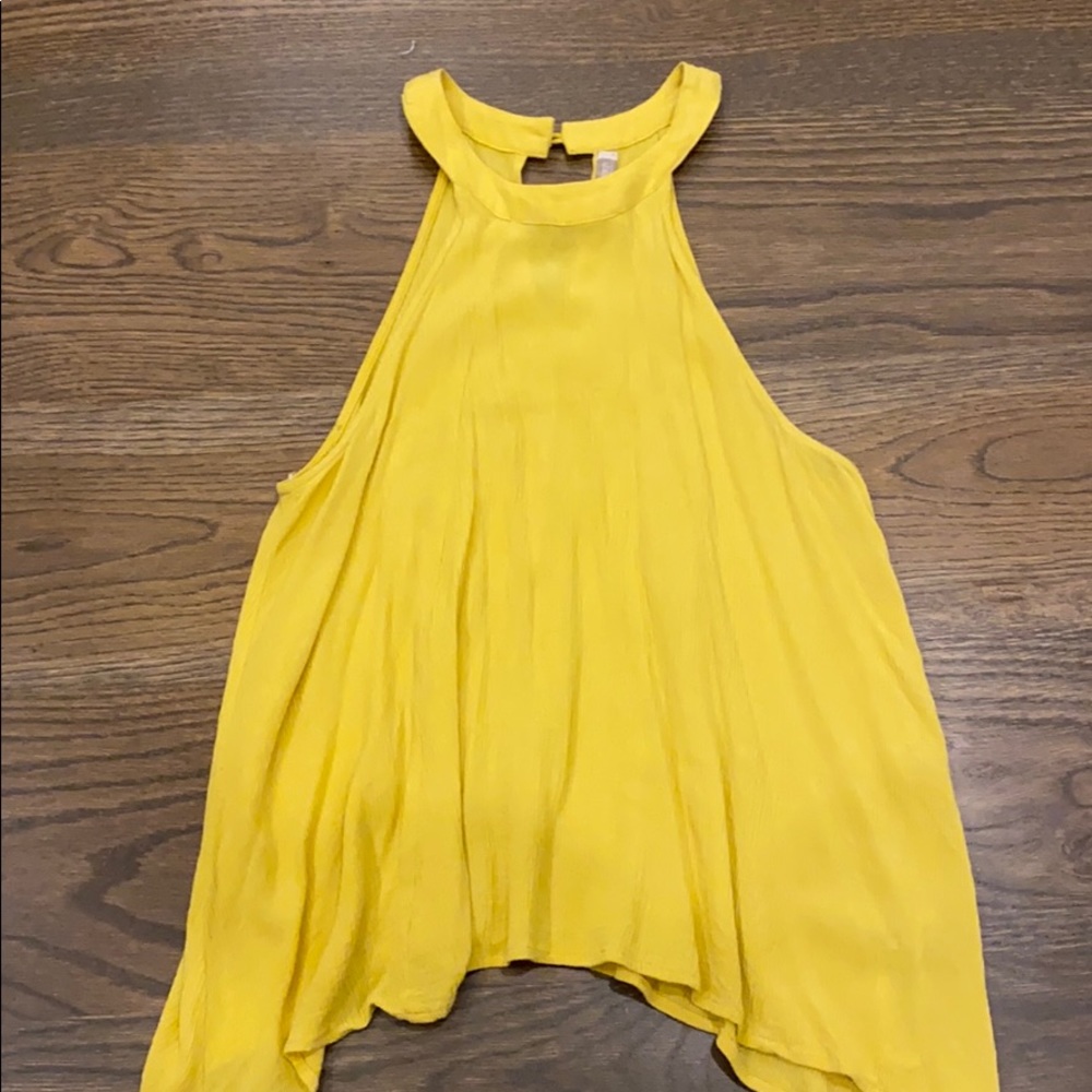 Forever 21 mustard yellow high neck top